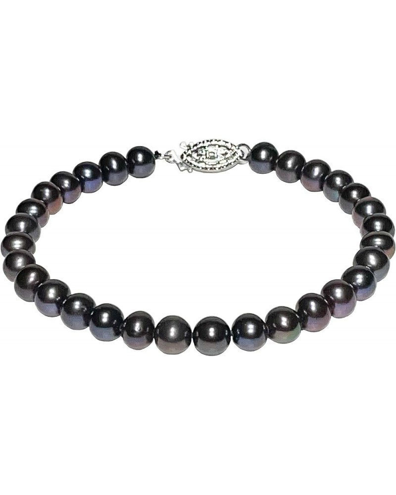 6-9mm Black Freshwater Cultured Pearl Bracelet for Women 6-8 Inch Silver Clasps AA Quality 6.0 Inches 7-8mm $29.84 Bracelets