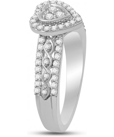 Sterling Silver 1/2 Cttw Natural White Round Diamond Bridal Ring, Size 7 $58.11 Bracelets