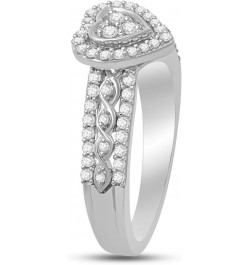 Sterling Silver 1/2 Cttw Natural White Round Diamond Bridal Ring, Size 7 $58.11 Bracelets