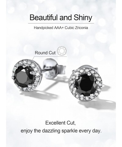 925 Sterling Silver Heart/Round/Pear/Emerald Cut Birthstone Halo Stud Earrings for Women Birthday Jewelry (with Gift Box) 13....