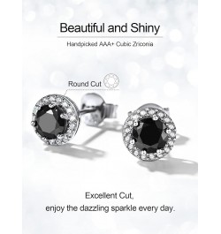 925 Sterling Silver Heart/Round/Pear/Emerald Cut Birthstone Halo Stud Earrings for Women Birthday Jewelry (with Gift Box) 13....