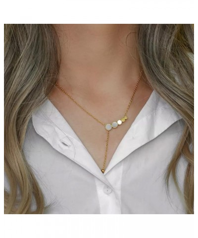 18k Gold Plated 316L Stainless Steel Mother of Pearl Shell Pendant Chains Necklace Jewelry Nickle-Free $14.00 Necklaces