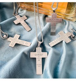 American Flag Cross Necklace Stainless Steel Bible Verse Pendant Cross Necklace With Chain Christmas Gift For Men John 3：16 $...