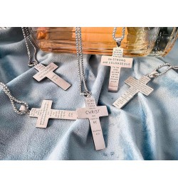 American Flag Cross Necklace Stainless Steel Bible Verse Pendant Cross Necklace With Chain Christmas Gift For Men John 3：16 $...