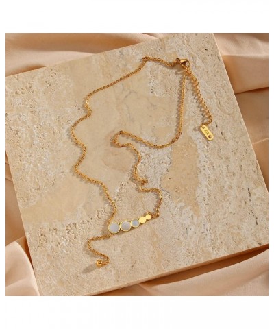 18k Gold Plated 316L Stainless Steel Mother of Pearl Shell Pendant Chains Necklace Jewelry Nickle-Free $14.00 Necklaces