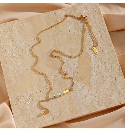 18k Gold Plated 316L Stainless Steel Mother of Pearl Shell Pendant Chains Necklace Jewelry Nickle-Free $14.00 Necklaces