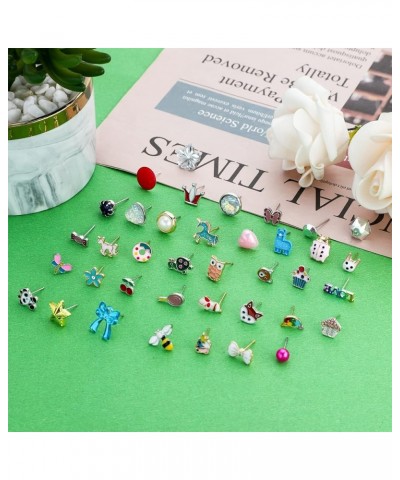 52 Pairs Colorful Cute Stud Earrings for Girls Hypoallergenic Earrings Stainless Steel Earrings for Girls and Women Exquisite...