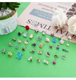 52 Pairs Colorful Cute Stud Earrings for Girls Hypoallergenic Earrings Stainless Steel Earrings for Girls and Women Exquisite...