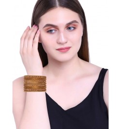 Boho Oxidized Bangles CZ Crystal Metal Indian Bracelet Bangle Set Jewelry for Women Multipack (Gold, Silver) 2-6 $8.70 Bracelets