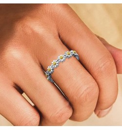 Sunflower Ring Fashion Trend Flower Full Diamond Zircon Ring Ladies Jewelry Diamond Rings for Women sliver 6 $6.29 Rings