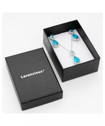 Teardrop Dangle Necklace & Earring Sets for women Trendy AAA Cubic Zirconia For Women Aqua Blue $14.78 Jewelry Sets