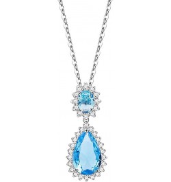 Teardrop Dangle Necklace & Earring Sets for women Trendy AAA Cubic Zirconia For Women Aqua Blue $14.78 Jewelry Sets