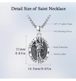 St Sebastian Necklace for Men Women 925 Sterling Silver Patron Saint Sebastian Pendant/St Sebastian Bracelet Religious Protec...