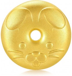 999.9 24K Solid Gold Price-by-Weight 19.98g Gold Chinese Zodiac Ingot Rabbit $740.16 Pendants