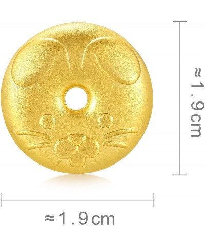 999.9 24K Solid Gold Price-by-Weight 19.98g Gold Chinese Zodiac Ingot Rabbit $740.16 Pendants