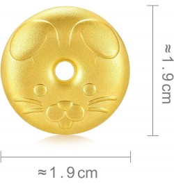 999.9 24K Solid Gold Price-by-Weight 19.98g Gold Chinese Zodiac Ingot Rabbit $740.16 Pendants