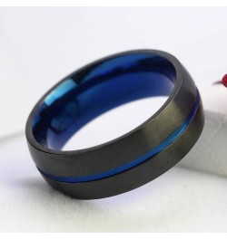 Couple Rings Black Gold Filled Heart Blue Cz Claddagh Ring Womens Wedding Ring Sets Man Tungsten Wedding Band Blue men size 1...