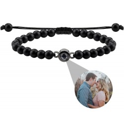 Custom Picture Bracelet Personalized Photo Projection Bracelets Bead Bracelet with Picture Inside Stone Braided Rope Bracelet...