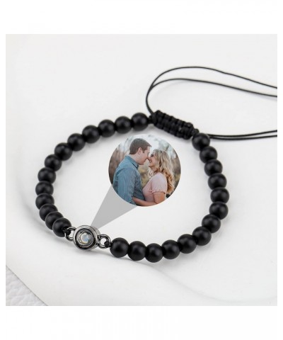 Custom Picture Bracelet Personalized Photo Projection Bracelets Bead Bracelet with Picture Inside Stone Braided Rope Bracelet...