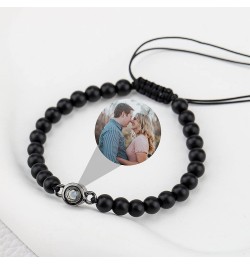 Custom Picture Bracelet Personalized Photo Projection Bracelets Bead Bracelet with Picture Inside Stone Braided Rope Bracelet...