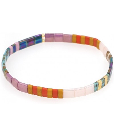 Tila Bracelet Multicolor Rainbow Summer Bohemian Style Japan Miyuki bead Stretch Bracelet for Women and Girl 210011B $10.50 B...