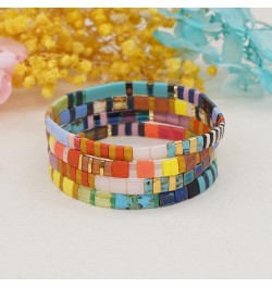 Tila Bracelet Multicolor Rainbow Summer Bohemian Style Japan Miyuki bead Stretch Bracelet for Women and Girl 210011B $10.50 B...