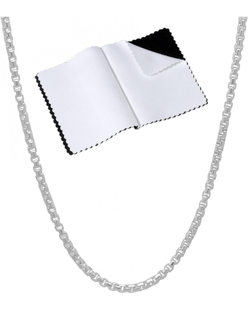 1.9mm Solid .925 Sterling Silver Square Box Chain Necklace 16.0 Inches $36.16 Necklaces