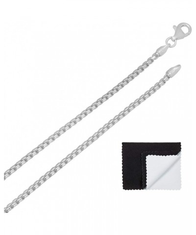 1.9mm Solid .925 Sterling Silver Square Box Chain Necklace 16.0 Inches $36.16 Necklaces