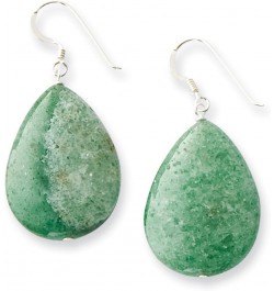 Sterling Silver Large Crack Aventurine Green Tear Drop Earrings $22.12 Earrings