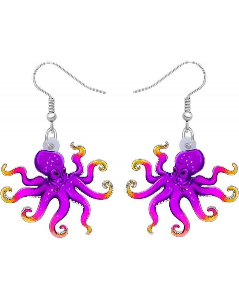 Acrylic Jellyfish Earrings Dangle Jewelry Crab Octopus Whale Turtle Earrings for Women Girls Ocean Animals Summer Gifts Octop...