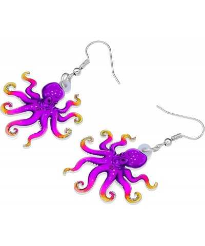 Acrylic Jellyfish Earrings Dangle Jewelry Crab Octopus Whale Turtle Earrings for Women Girls Ocean Animals Summer Gifts Octop...