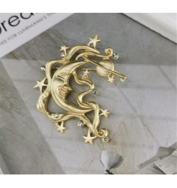 New Creative Fashion Retro Matte Golden Moon Goddess Brooch frosted Gold Diamond moon goddess accessories Badge Pin Women Acc...