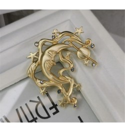 New Creative Fashion Retro Matte Golden Moon Goddess Brooch frosted Gold Diamond moon goddess accessories Badge Pin Women Acc...