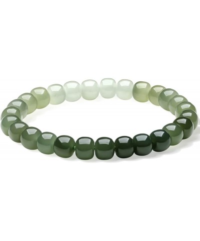 Nephrite Green Jade Bracelet for Women, Dainty Hetian Green Jade Jewelry Beaded Bracelet for Men Teen Girls 6.7 mm Beads $40....