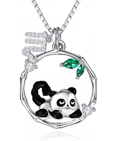 Sterling Silver Panda Necklace | Mom Panda Pendant | 12 Constellation Panda Jewelry Gifts for Women Girls with 18''+2'' Chain...