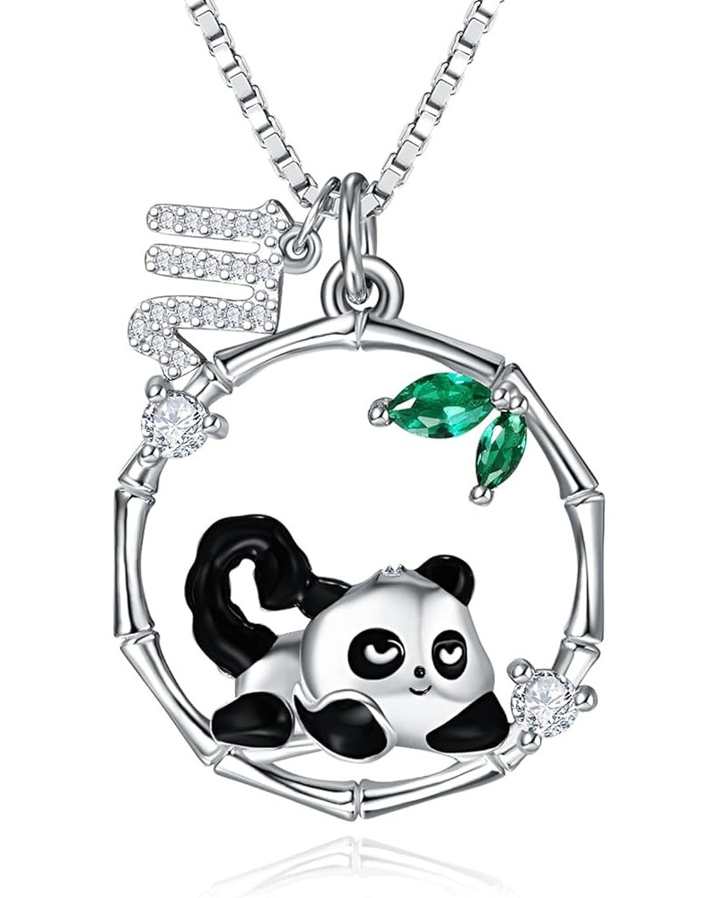 Sterling Silver Panda Necklace | Mom Panda Pendant | 12 Constellation Panda Jewelry Gifts for Women Girls with 18''+2'' Chain...