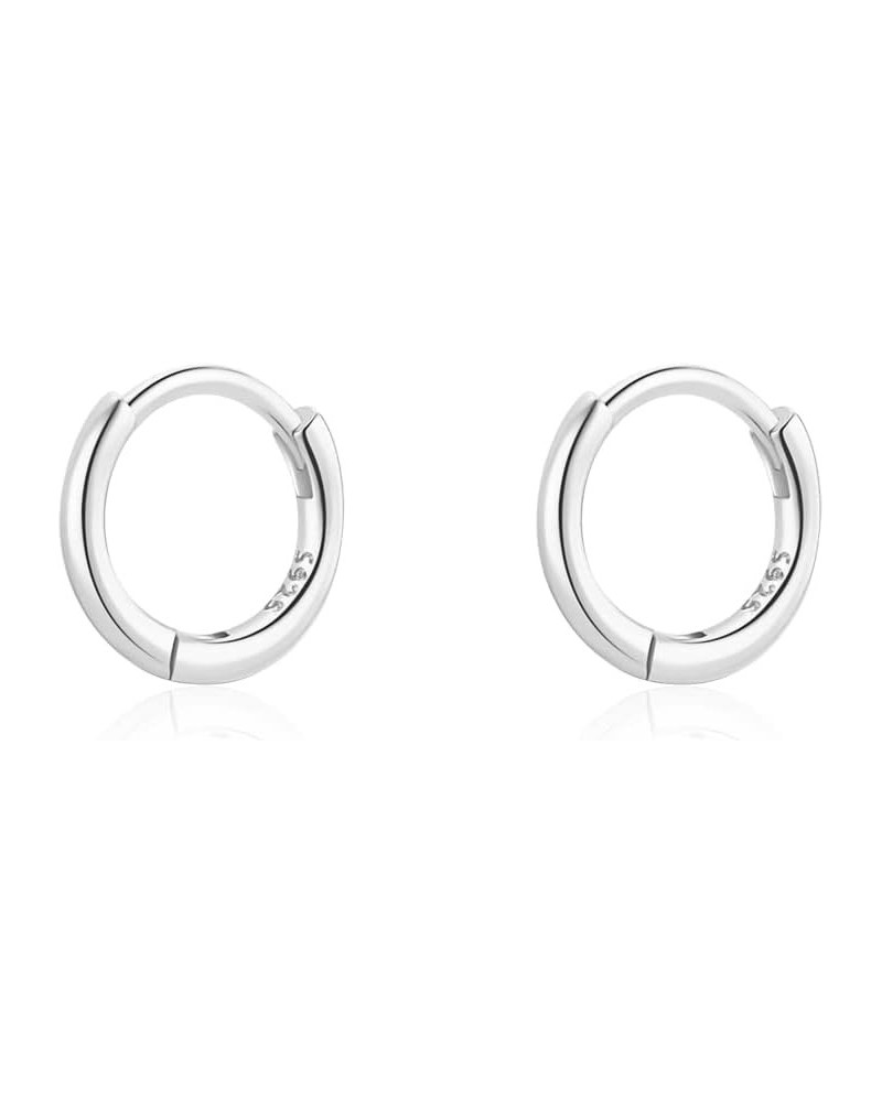 6mm 7mm 8mm 9mm 10mm 11mm 13mm 15mm Huggie Hoop Earrings 925 Sterling Silver 18k Gold Plated 1.3mm Thin Cartilage Hinged Tiny...