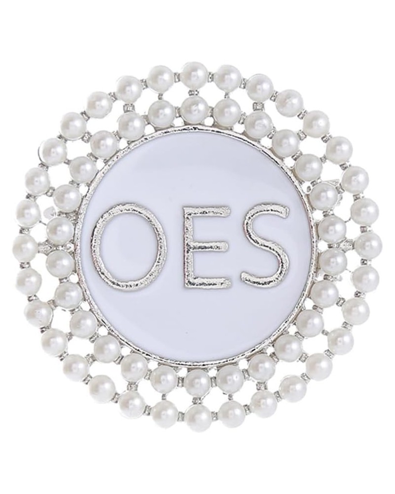 OES Pearl Brooch Order Of The Eastern Star Sorority Letters Social Club Jewelry Gifts For Women Girls $9.53 Brooches & Pins