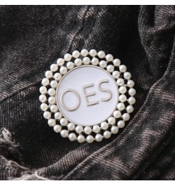 OES Pearl Brooch Order Of The Eastern Star Sorority Letters Social Club Jewelry Gifts For Women Girls $9.53 Brooches & Pins