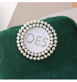 OES Pearl Brooch Order Of The Eastern Star Sorority Letters Social Club Jewelry Gifts For Women Girls $9.53 Brooches & Pins