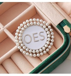 OES Pearl Brooch Order Of The Eastern Star Sorority Letters Social Club Jewelry Gifts For Women Girls $9.53 Brooches & Pins