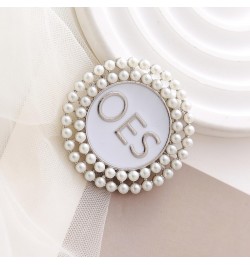 OES Pearl Brooch Order Of The Eastern Star Sorority Letters Social Club Jewelry Gifts For Women Girls $9.53 Brooches & Pins