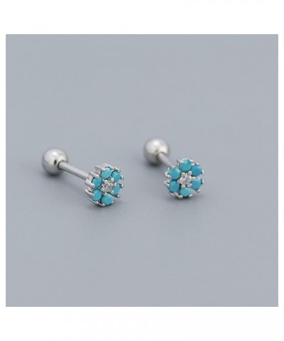 18G Tiny CZ Flower Ball Cartilage Stud Earrings 925 Sterling Silver for Women Girls Hypoallergenic for Sensitive Piercing Ear...