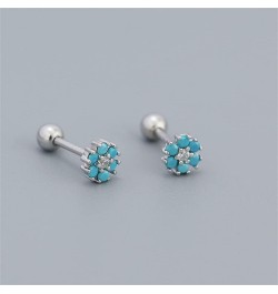 18G Tiny CZ Flower Ball Cartilage Stud Earrings 925 Sterling Silver for Women Girls Hypoallergenic for Sensitive Piercing Ear...