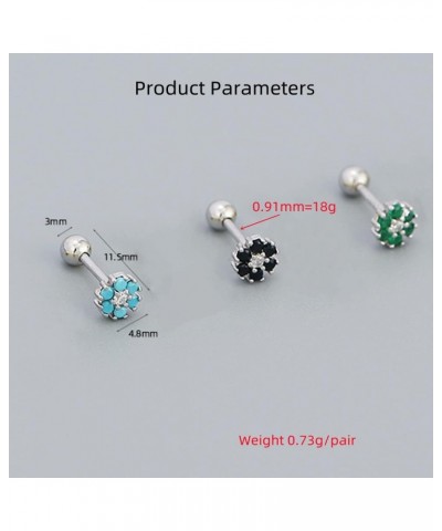 18G Tiny CZ Flower Ball Cartilage Stud Earrings 925 Sterling Silver for Women Girls Hypoallergenic for Sensitive Piercing Ear...