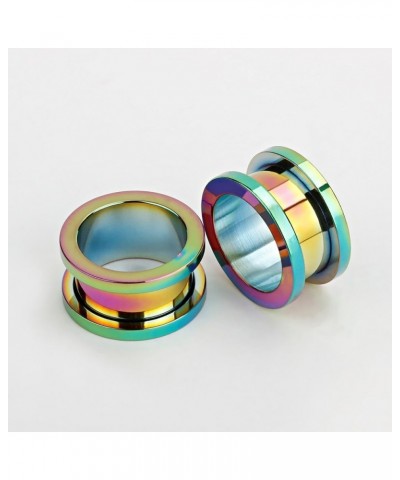 12pcs Set Colorful Stainless Steel Screwed Ear Plugs Tunnels Gauges Stretcher Piercings Gauge:0g(8mm) $9.68 Body Jewelry