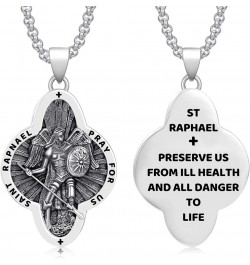 925 Sterling Silver Patron Saint Necklace Amulet Miraculous Medal Pendant Jewelry for Men Women with 2.0mm 20+2" Rolo Chain (...