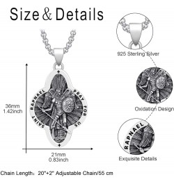 925 Sterling Silver Patron Saint Necklace Amulet Miraculous Medal Pendant Jewelry for Men Women with 2.0mm 20+2" Rolo Chain (...