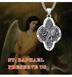 925 Sterling Silver Patron Saint Necklace Amulet Miraculous Medal Pendant Jewelry for Men Women with 2.0mm 20+2" Rolo Chain (...