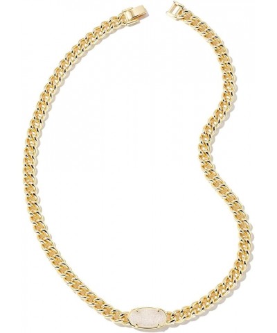 Elisa Chain Necklace One Size Gold/Iridescent Drusy $46.05 Necklaces